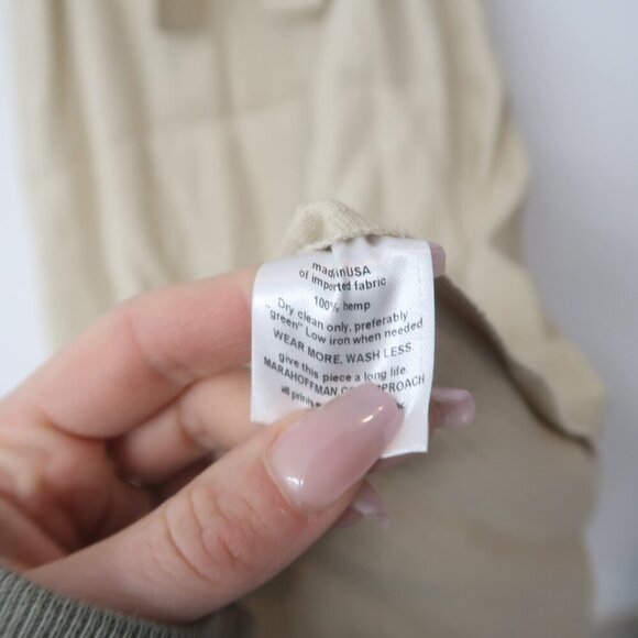 Mara Hoffman Mei 100% Hemp Midi Dress in Beige Size 0 - Picture 8 of 8